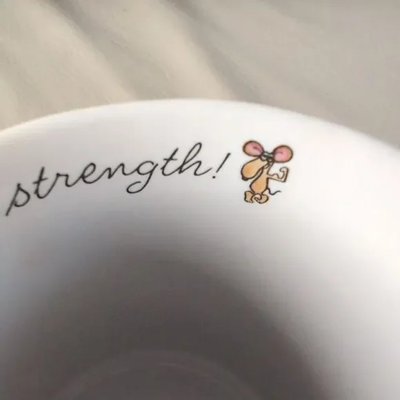 Vintage Hallmark Rim Shots "Give Me Strength" Coffee Tea Mug 1985 Weights Mouse - Picture 4 of 4